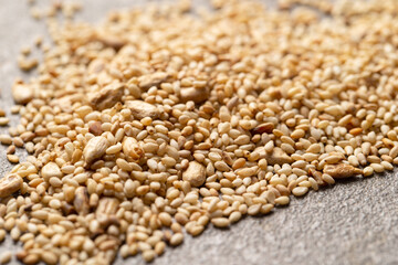 Canvas Print - Roasted Sesame Seeds and Pine Nuts