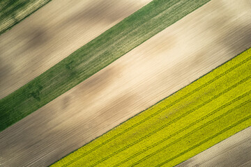 Sticker - Colorful Farmland and Scenic Countryside. Aerial Drone view
