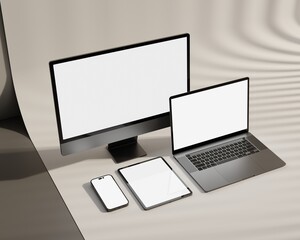 Responsive Web Design and website Mockup, Devices Mock up, Smartphone desktop tablet laptop template Mockup