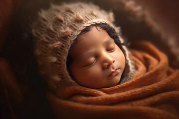 Wall Mural - Close up of an isolated lovely hindi baby sleeping