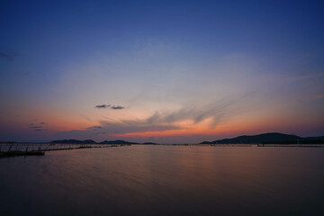 Wall Mural - sunset over the lake