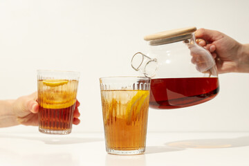 Ice tea - drink for refreshing in hot summer weather