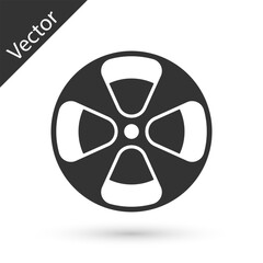 Wall Mural - Grey Film reel icon isolated on white background. Vector