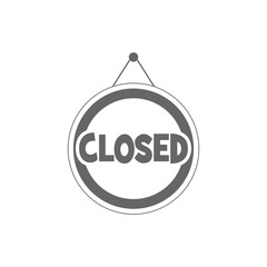 Sticker - Hanging sign with text Closed icon isolated on transparent background