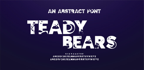 TEADY BEAR Sport and action technology typography alphabet fonts with bold style. Strong and power letter font. Vector illustration