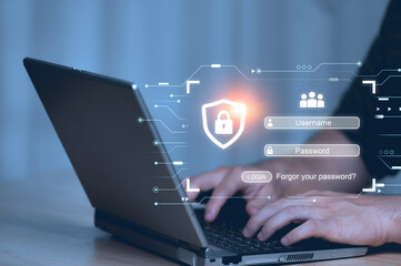 Cybersecurity concept,2FA authentication for log in,Protech your account,Use key 2 step for sign in,User authentication system with username and password