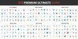 © lembergvector - City construction, smart home color flat icons set vector illustration. Abstract symbols of comfort house system and devices, urban elements and real estate simple design for mobile and web apps