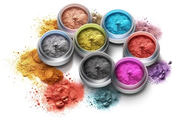 Poster - eyeshadow isolated on white background. Generated by AI