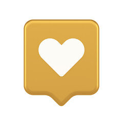 Wall Mural - dating application mobile interface button with heart social network communication 3d speech bubble 