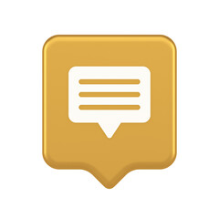 Wall Mural - chat box speech bubble button social networks texting internet communication 3d speech bubble icon