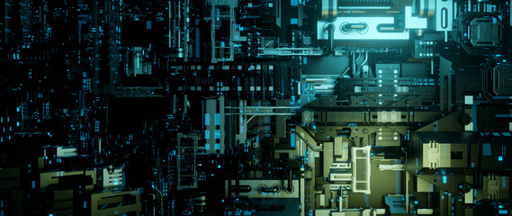 Wall Mural - 3d abstract high tech background.3d render