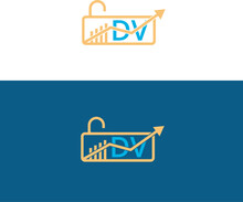 Letter DV Lock Your Business Growth Logo Design