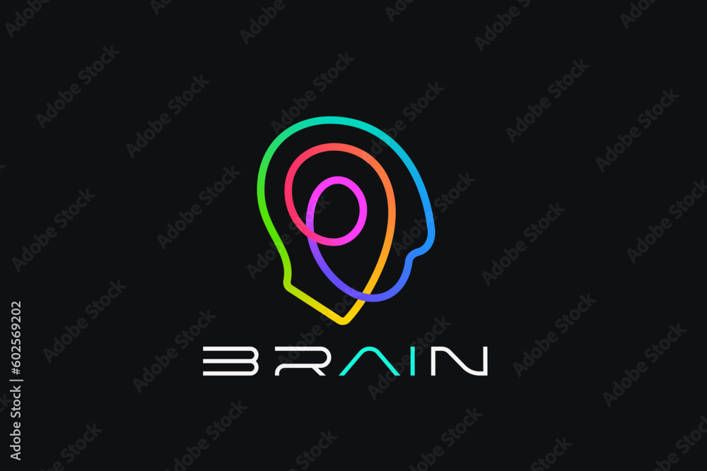 Artificial Intelligence Logo AI Human Head Face Colorful Design Vector ...