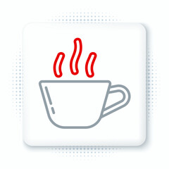 Sticker - Line Coffee cup icon isolated on white background. Tea cup. Hot drink coffee. Colorful outline concept. Vector