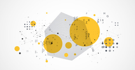 modern science abstract background. cube illustration. vector.