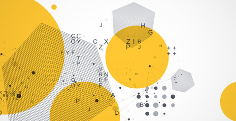 Modern science abstract background. Cube illustration. Vector.