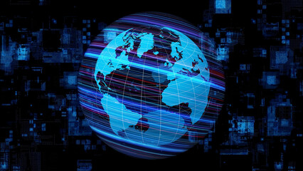 Aufkleber - Global communication network concept. Digital transformation.