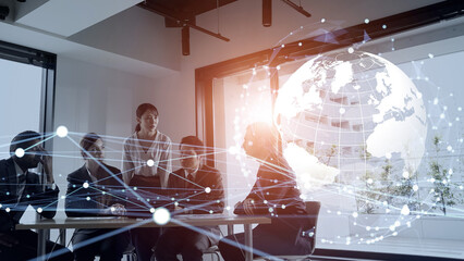 Aufkleber - Global communication network concept. Worldwide business.