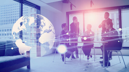 Aufkleber - Global communication network concept. Worldwide business.