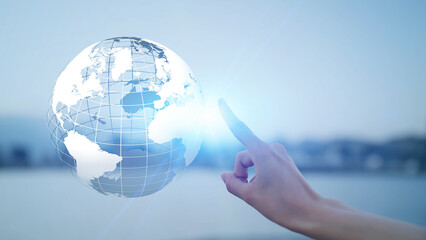 Aufkleber - Global communication network concept. Worldwide business.