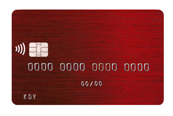 Debit card closeup on transparent background