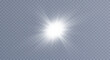 © blagorodez - White sparkles.Bright star.Glow burst.Rays of the sun on a transparent background.