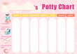 © rmm - Potty training chart for girls. Girly toilet training chart.