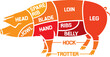 Cuts of pork - meat diagrams PNG illustration