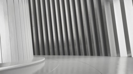 Wall Mural - abstract concrete tunnel, architecture space, Seamless loop animation.