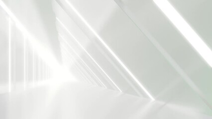 Aufkleber - abstract white futuristic triangle tunnel architecture, loop animation.