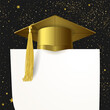 Banner with Golden Student Graduate Cap