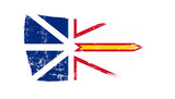 Fototapeta  - Newfoundland Flag Designed in Brush Strokes and Grunge Texture
