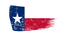 Texas Flag Designed In Brush Strokes And Grunge Texture