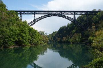 Iron bridge over Adda river at Paderno