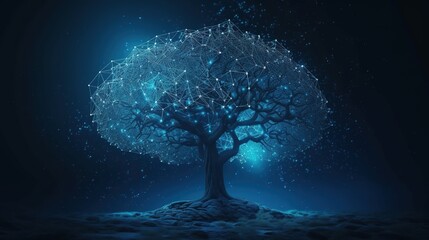 Wall Mural - concept of network connection technology background. generative ai