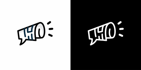 Shout, newspaper logo design, simple, easy to use. vector EPS 10.