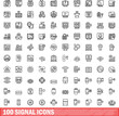 © ylivdesign - 100 signal icons set. Outline illustration of 100 signal icons vector set isolated on white background