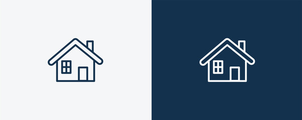 Canvas Print - property icon. Outline property icon from real estate industry collection. Linear vector isolated on white and dark blue background. Editable property symbol.