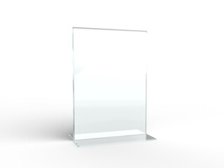 Wall Mural - acrylic table tent, card holder isolated on transparent background. png file. 3d render.