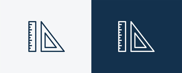 maths tool icon.Outline maths tool icon from business collection. Linear isolated on white and dark blue background. Editable maths tool symbol.