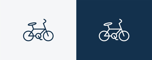 Wall Mural - bike icon. Outline bike icon from travel and trip collection. Linear vector isolated on white and dark blue background. Editable bike symbol.