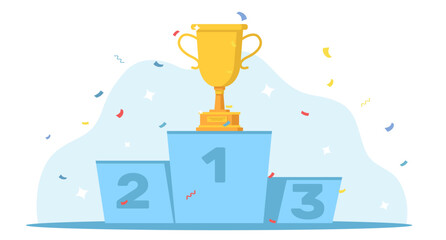 Wall Mural - winners cup, success and achievement. first place prize in competition or tournament, award ceremony