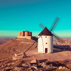 Toledo province,  castle and windmill- Consuegra