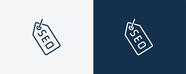 Wall Mural - seo tags icon. outline seo tags icon from information technology collection. linear vector isolated 