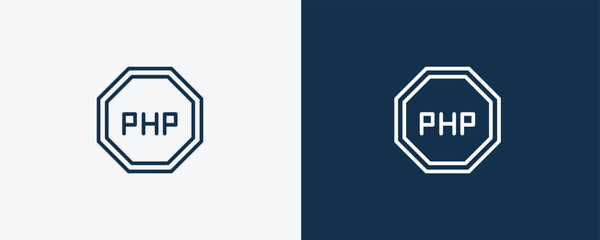 Wall Mural - programming language icon. outline programming language icon from information technology collection.