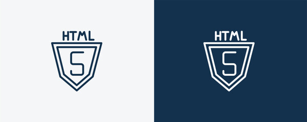 Wall Mural - html5 icon. outline html5 icon from information technology collection. linear vector isolated on whi