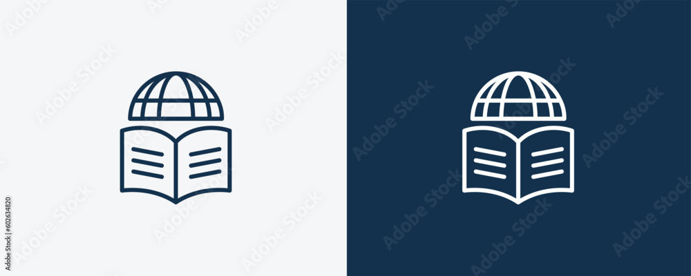 global learning icon. Outline global learning icon from distance ...