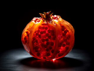 Wall Mural - pomegranate on a black background