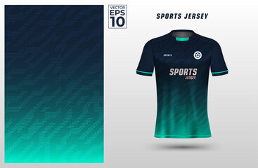 T-shirt sport jersey design template with geometric line background. Sport uniform in front view. Shirt mock up for sport club. Vector Illustration