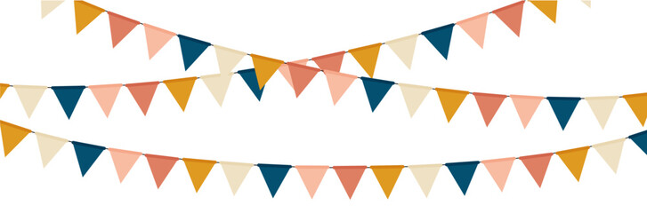Fanions - Guirlande - Drapeaux - Triangles - Bannière festive et colorée pour la fête - Couleurs douces et harmonieuses
